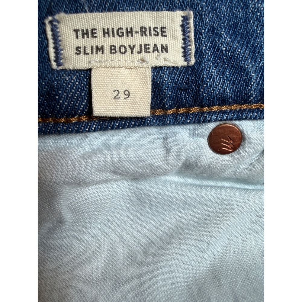 Madewell Womens High-Rise Slim Boyjean Blue Denim Stretch Jeans Size 29 - Picture 9 of 11
